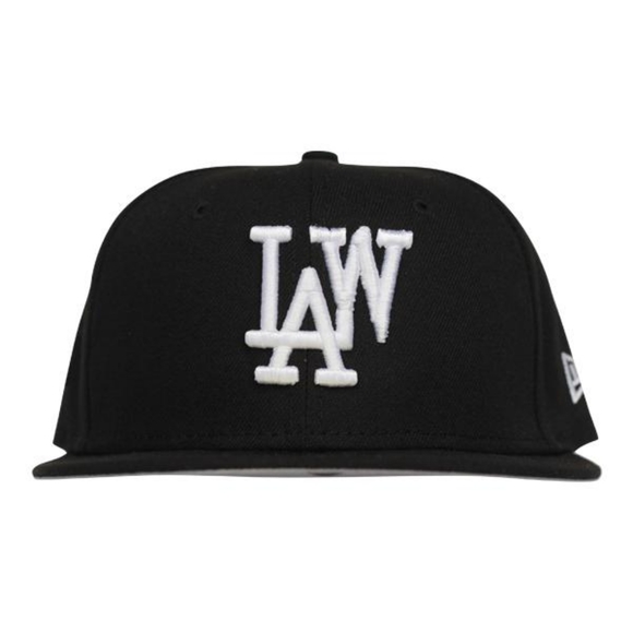 L.A.W Dopeness New Era Logo White 59FIFTY Fitted Hat - Picture 1 of 7